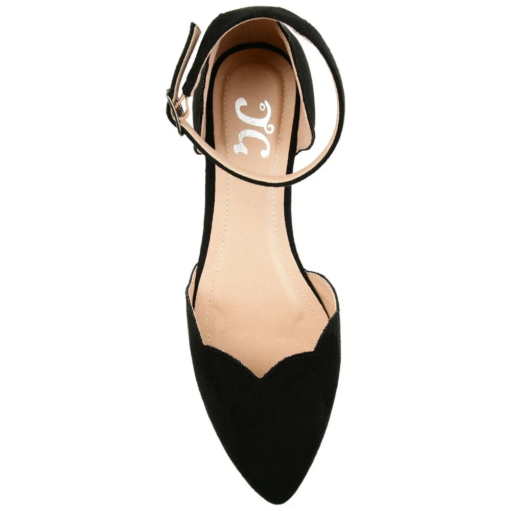 Journee Collection Lana Flats Women's US 11 Black Pointed Toe D'Orsay GAL1574